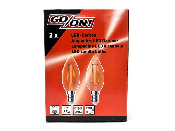 30x Go-On! LED Kaarslamp 2.5W - 250lm - 2700K - E14 - 2-PACK