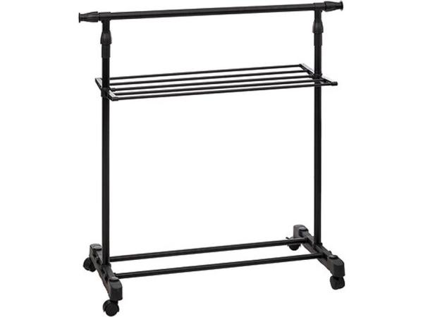 Mobiel Kledingrek Zwart Metaal - 145 x 41 x 160 cm