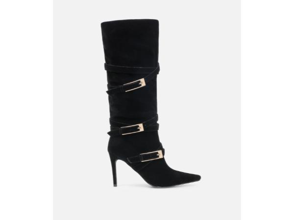 Simmi London KINGSTON - Black Suede Knee Boots (Maat 6/39)