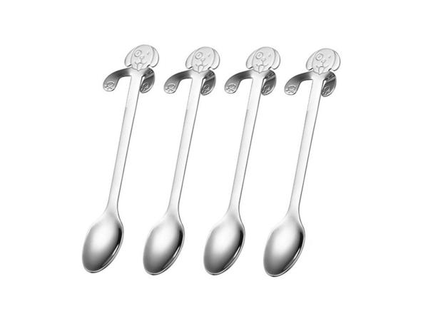 Set van theelepels - zilver - honden design - rvs