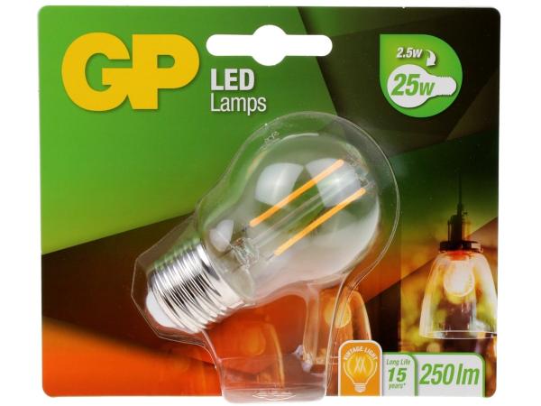 3x GP LED Mini Globe filament 2 W E27 warmwit