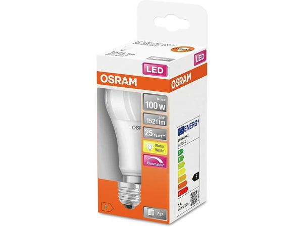 Osram LED E27 peer 14 W warmwit