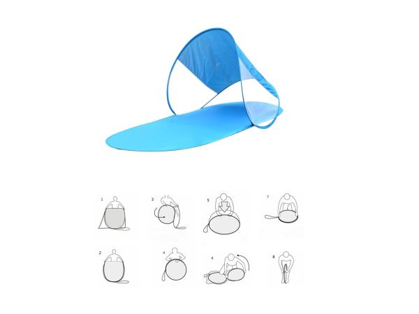 Kindertent opklapbaar - blauw