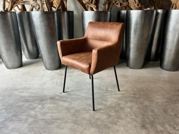 Eetkamerstoel Killian (set van 4) Microleder - Cognac