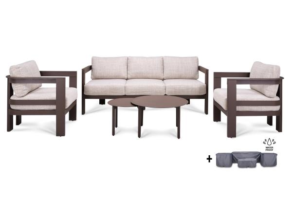 Outdoor Loungeset Monté - bruin (quick dry)