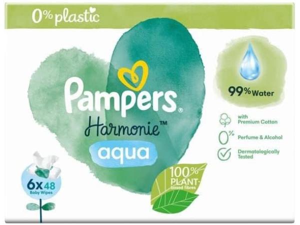 Pampers Harmonie Aqua Baby Wet Wipes 6x48 stuks