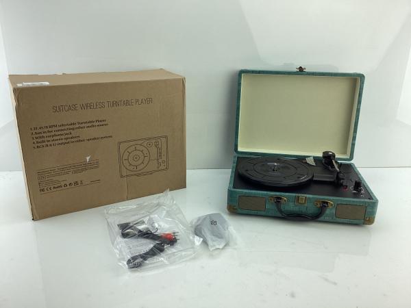 Suitcase Wireless Platenspeler vintage blauw