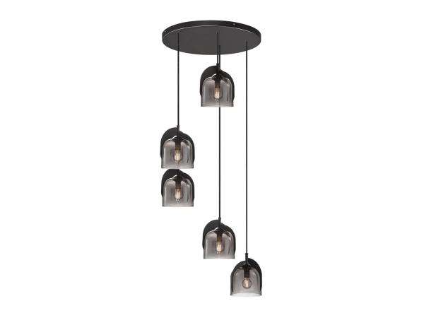 Nordlux Boshi Hanglamp, 5 lichts, Rookglas, Ø40 cm