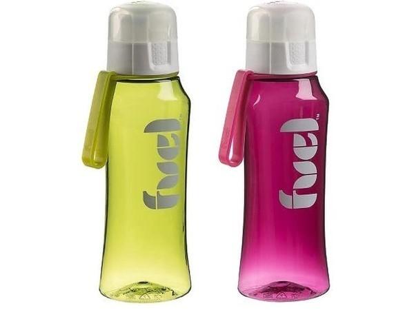 5x Fuel drinkfles 500ml roze/groen kunststof