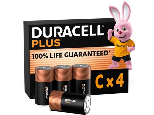 Duracell Plus C - alkalinebatterijen - 1,5V, - 4 stuks