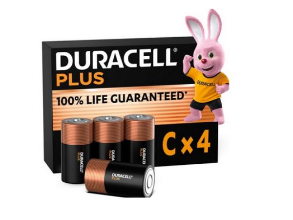 Duracell Plus C - alkalinebatterijen - 1,5V, - 4 stuks