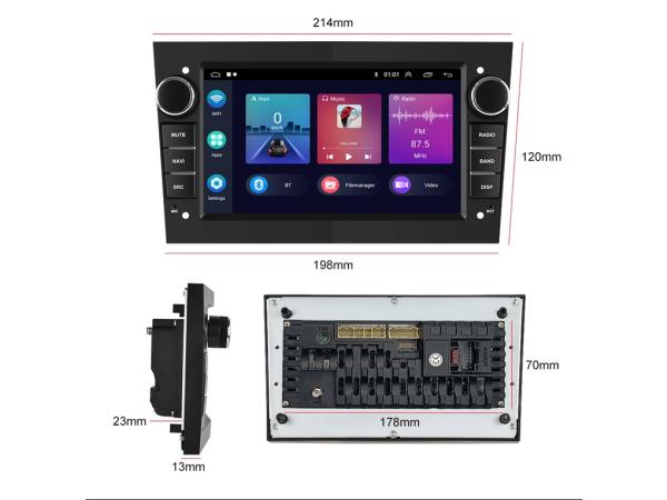Podofo 7'' Carplay Android Wifi GPS BT FM RDS Hi-Fi
