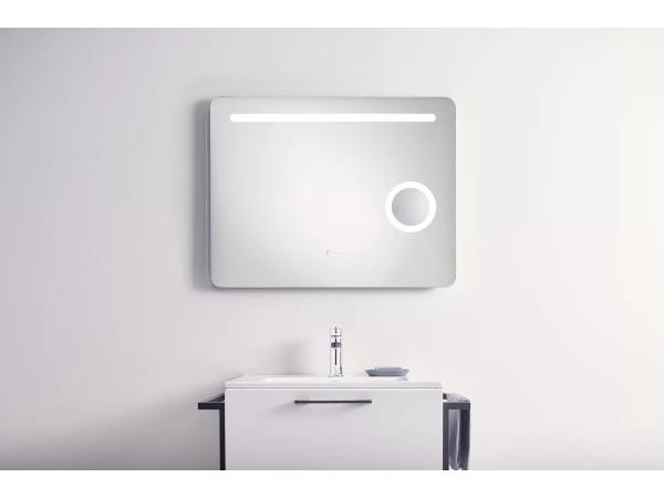 Badkamerspiegel zilverkleurig inclusief LED 80x62 cm