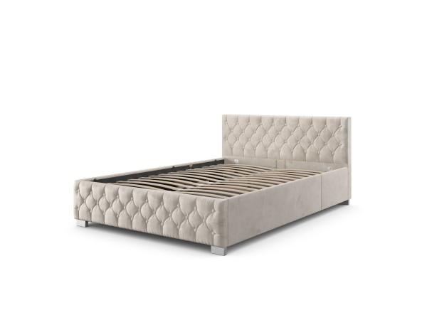 Gestoffeerd Bed Nizza - 140 x 200 cm - Beige 