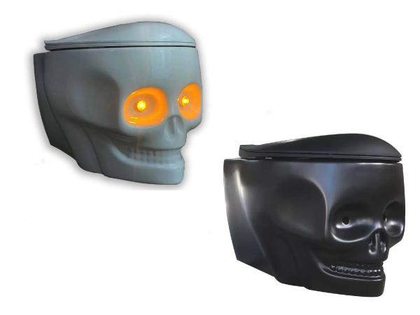 Inbouw wandcloset met closetzitting "Skull" (2 kleuren)