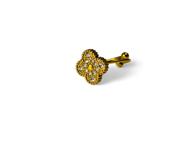18k Gold Plated "Alhambra" Ring met Zirkonia