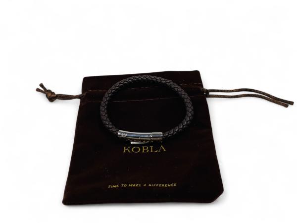 KOBLA Gevlochten Leren Armband - Donkerbruin