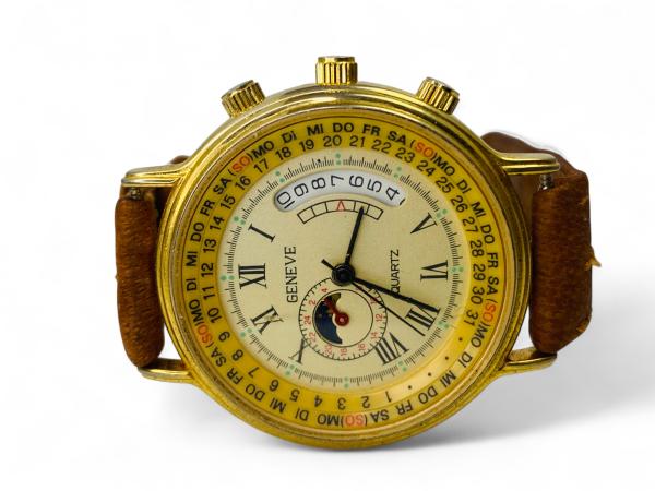 Vintage "Geneve" Horloge met Moonphase - Zeldzaam!