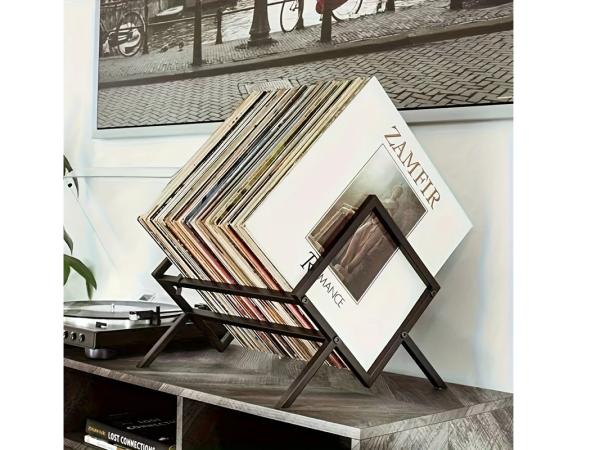 Vinylplaat Opbergrek - Stijlvolle Zwarte Display Plank
