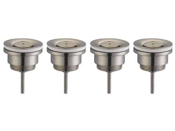 4x Beaux wastafelplug 1 1/4" Lilas geborsteld nikkel