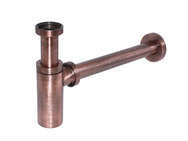 De Beer designsifon 5/4''x32mm met muurbuis koper
