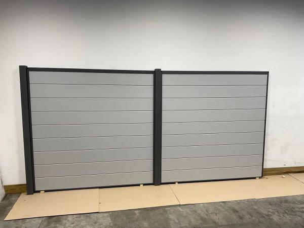 Aluminium schuttingdeel - Lichtgrijs - 379x181 cm