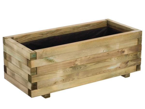 2x Plantenbak grenenhout 100x50x38 cm