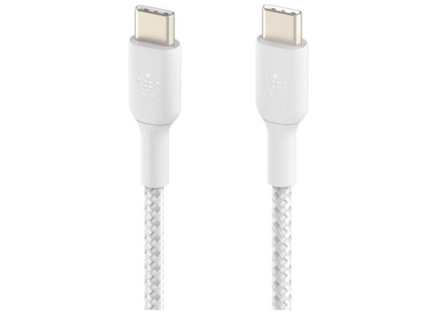 Belkin USB-C naar USB-C gevlochten kabel - 1 m - wit