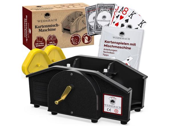 Weidebach Zwarte Kaartenschudmachine met Gouden Kruk