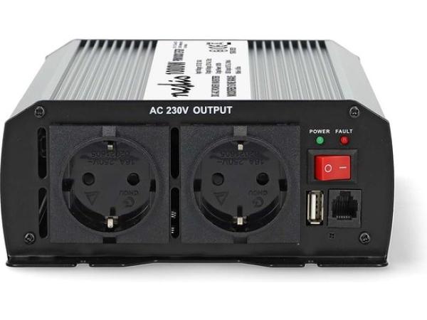 Nedis Auto Omvormer 1000W – 12V naar 230V – 2x AC & USB