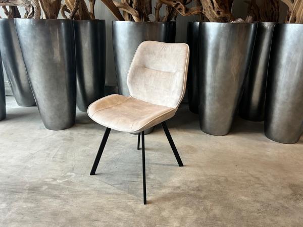 Stoel Mason (set van 4) Velvet - Velours - Creme - Wit