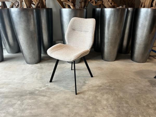 Stoel Mason (set van 6) Stof - Boucle - Creme - Natural