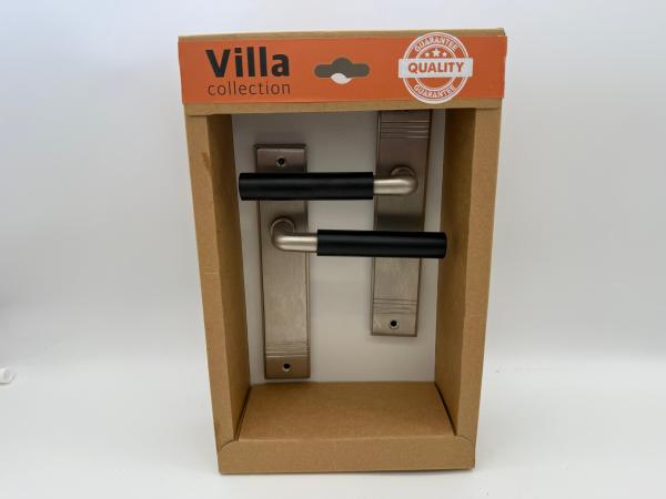 Villa collection langschild deurkruk - Silver & Black