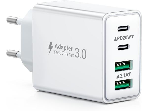 USB C-oplader - 40 W - 4 poorten - snellader