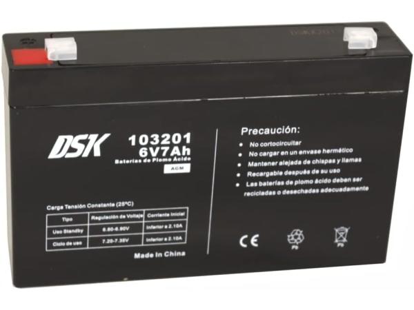 DSK 103201 - oplaadbare AGM-loodbatterij 6 V met 7 Ah