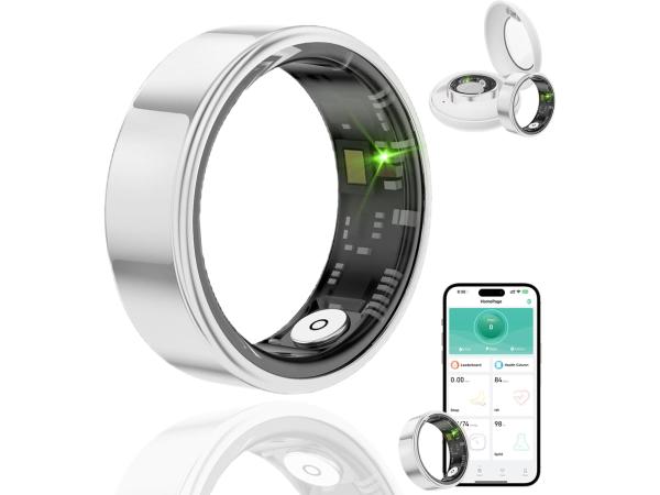 Smart Ring met oplaadcase - Zilver