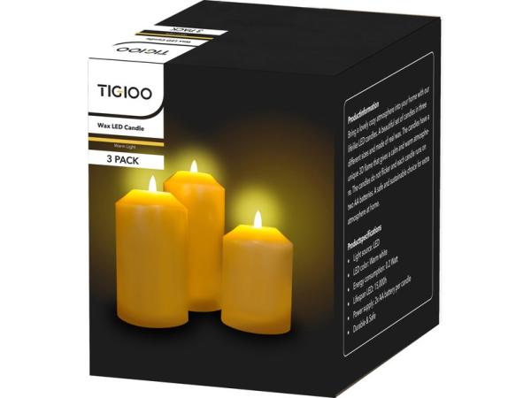 LED Kaars van echt Wax met 3D Vlam