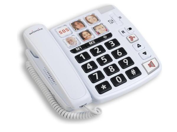 Swissvoice X1110 witte vaste huistelefoon met 6 fototoetsen 