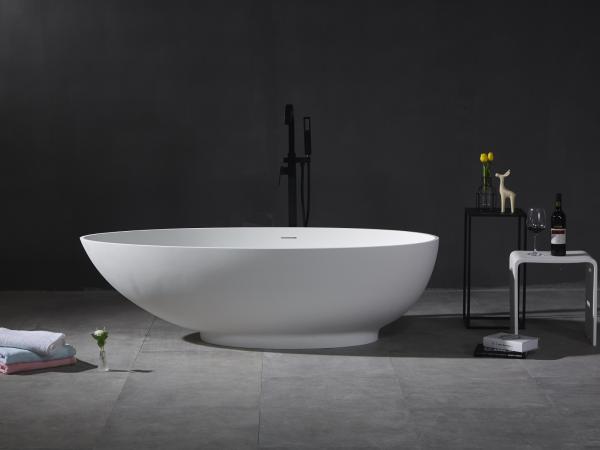 Vrijstaand bad - solid surface - Mat wit
