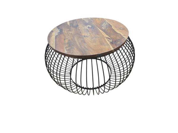 Salontafel Mangohout-Industrieel -80 x 80x 51 cm
