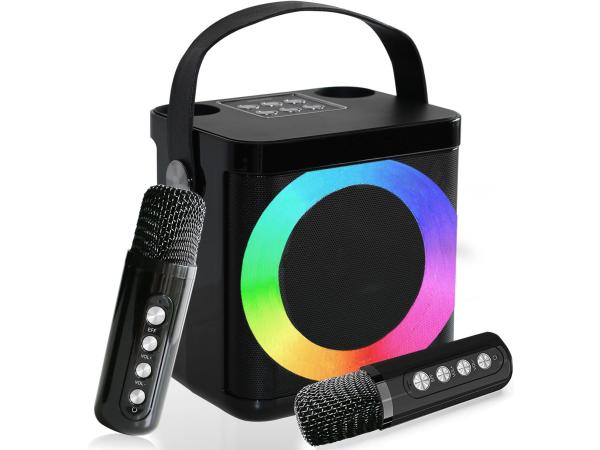 draagbare karaokemachine met draadloze microfoons