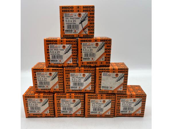  Heco schroeven 2000 stuks 5,0x20mm (T25) verzinkt