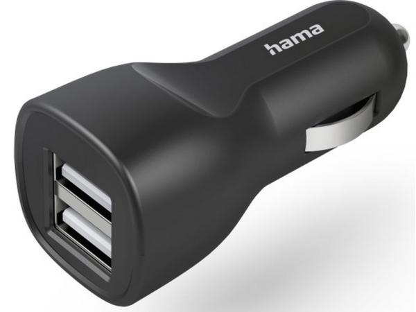 Hama Auto-oplader, 2x USB-A, 12 W, zwart