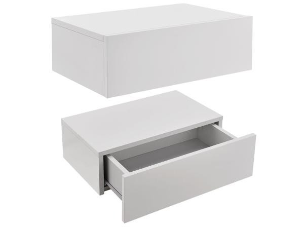 Zwevend Nachtkastje - Wit - Incl. Lade - Set van 2