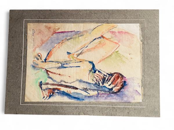 Groot Origineel Aquarel van Rob Aussen | Liggend Ontspanning