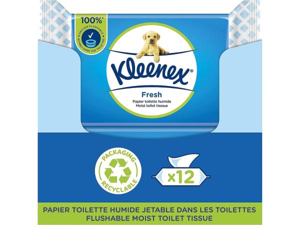 12x KLEENEX Fresh - Vochtig toiletpapier (42 vellen)
