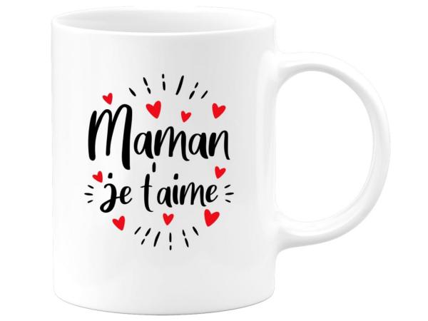 Grappige mok "Maman je t'aime" franse taal