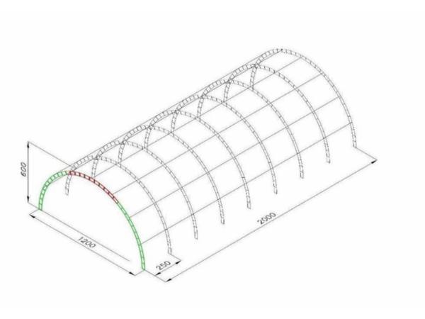 Folietunnel 12 x 20 mtr