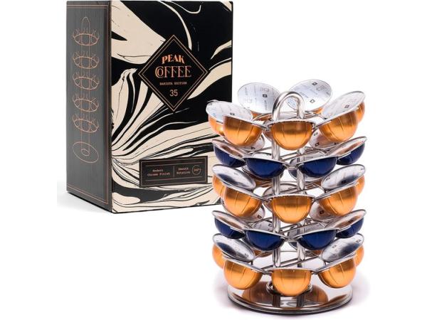 Peak Coffee Nespresso Vertuo Capsulehouder 35 Pads Zilver