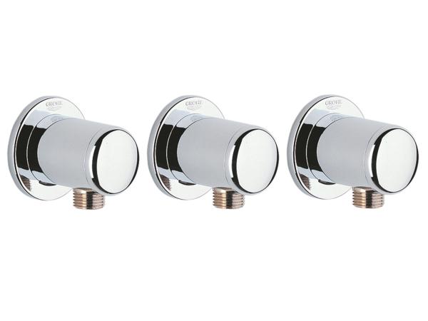 3x Grohe aansluitbocht wand 1/2" Relexa chroom